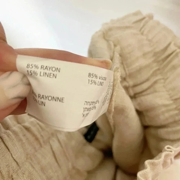 EUC Black Tape_ High Waist Wide Leg Beige Linen Blend Pants Size 2X - Picture 11 of 13